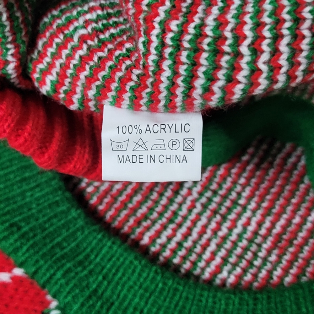 Red/Green Festive Holiday NWOT Snowman Plaid Christmas Turtleneck Dog Sweater XL - Picture 10 of 10